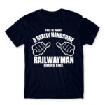 Handsome railwayman Navy Men's Tee for Train Conductor, Work
