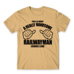Handsome railwayman Sand Men's Tee for Train Conductor, Work