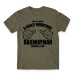 Handsome railwayman Zinc Men's T-shirt for Train Conductor, Work