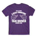 Handsome Taxi Driver Dark Purple Men's T-shirt for Taxi Driver, Work
