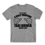 Handsome Taxi Driver Grey Melange Men's Tee for Taxi Driver, Work