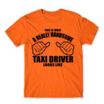 Handsome Taxi Driver Orange Men's Tee for Taxi Driver, Work