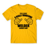 Handsome welder Gold Men's T-shirt for Welder, Work