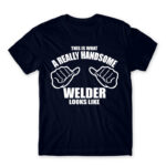 Handsome welder Navy Men's T-shirt for Welder, Work