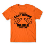 Handsome welder Orange Men's T-shirt for Welder, Work