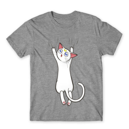 Hanging Artemis Grey Melange Men's Tee for Anime, Sailor Moon