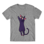 Hanging Luna Grey Melange Men's T-shirt for Anime, Sailor Moon