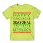 Happy seasonal depression Apple Green Men's Tee for Funny, Seasonal Depression