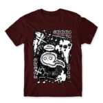 Harassment Burgundy Men's T-shirt for Anime, Original Art