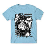 Harassment Sky Blue Men's T-shirt for Anime, Original Art