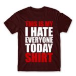 Hate everyone shirt Burgundy Men's Tee for Funny, Sarcastic Humour