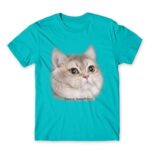 Heavy Breathing Cat Atoll Blue Men's Tee for Funny, Meme