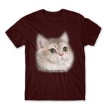 Heavy Breathing Cat Burgundy Men's Tee for Funny, Meme