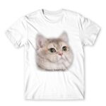 Heavy Breathing Cat White Men's Tee for Funny, Meme