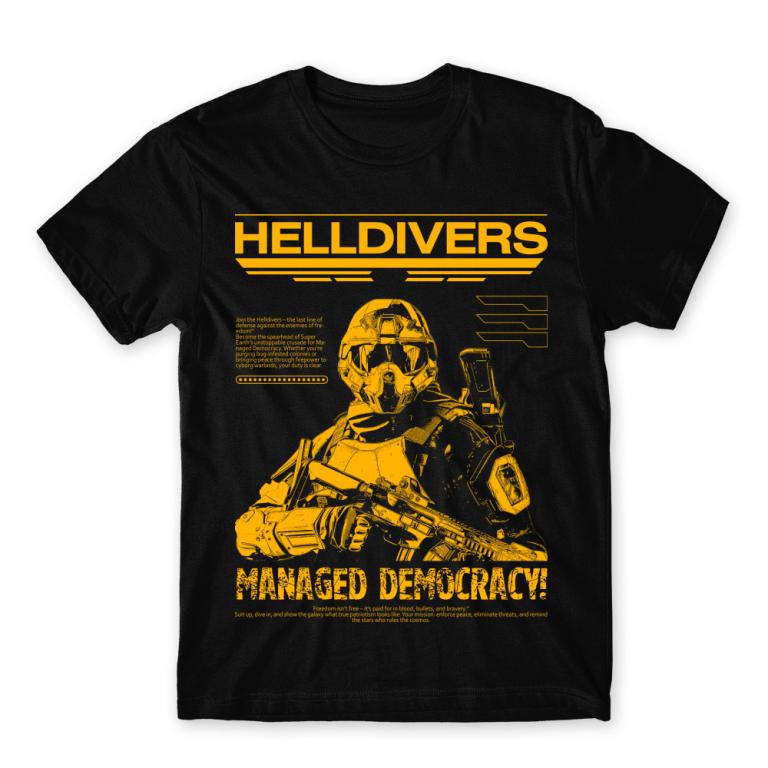 HELLDIVERS – poster style Black Men's Tee HELLDIVERS – poster style Black Men's Tee