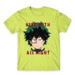 Hero With All Might Apple Green Men's T-shirt for Anime, My Hero Academia