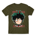Hero With All Might Army Men's T-shirt for Anime, My Hero Academia