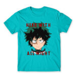 Hero With All Might Atoll Blue Men's T-shirt for Anime, My Hero Academia