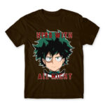 Hero With All Might Chocolate Men's Tee for Anime, My Hero Academia