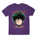 Hero With All Might Dark Purple Men's T-shirt for Anime, My Hero Academia