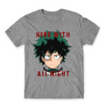 Hero With All Might Grey Melange Men's Tee for Anime, My Hero Academia