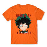Hero With All Might Orange Men's Tee for Anime, My Hero Academia