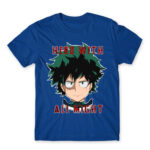 Hero With All Might Royal Blue Men's T-shirt for Anime, My Hero Academia