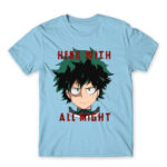 Hero With All Might Sky Blue Men's Tee for Anime, My Hero Academia