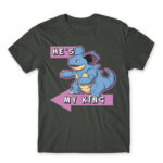 He’s My King! Dark Grey Men's T-shirt for Anime, Pokemon