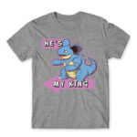 He’s My King! Grey Melange Men's T-shirt for Anime, Pokemon