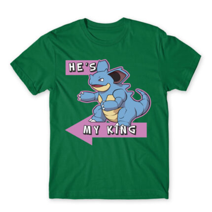 He’s My King! Kelly Green Men's Tee for Anime, Pokemon