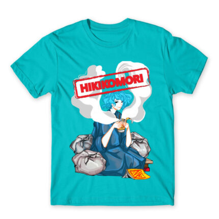 Hikikomori Alert! Atoll Blue Men's T-shirt for Anime, Original Character