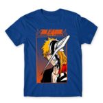 Hollow Ichigo Horn Mask Royal Blue Men's T-shirt for Anime, Bleach