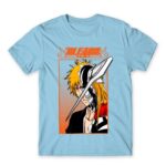 Hollow Ichigo Horn Mask Sky Blue Men's Tee for Anime, Bleach