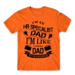 HR specialist Dad Orange Men's T-shirt for Human Resources, Work