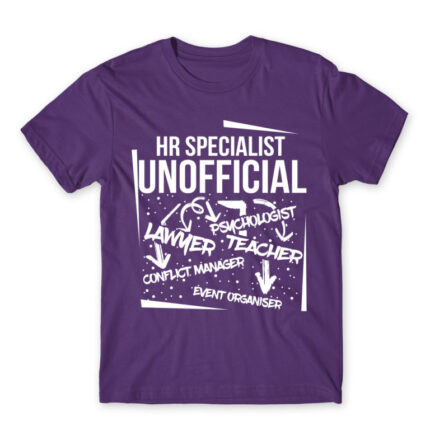 HR the unofficial lawyer… Dark Purple Men's T-shirt for Human Resources, Work