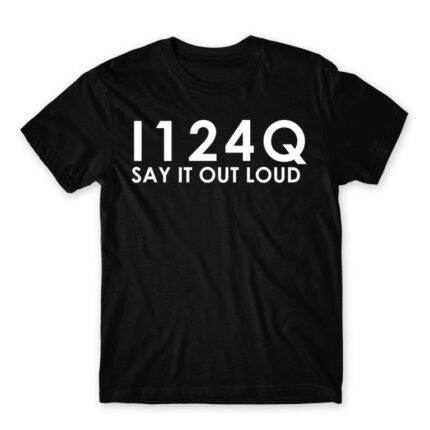 I 1 2 4 Q Black Men's Tee for Badass, Funny