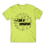 I am a kindergartener! Apple Green Men's T-shirt for Kindergartner, Work