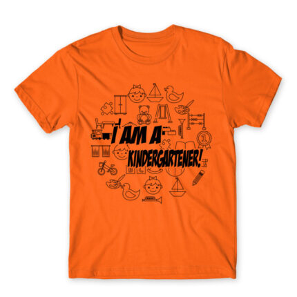 I am a kindergartener! Orange Men's Tee for Kindergartner, Work