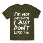 I am not antisocial Army Men's T-shirt for Antisocial, Funny
