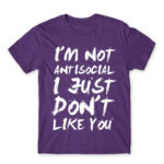 I am not antisocial Dark Purple Men's T-shirt for Antisocial, Funny