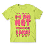 I AM NOT TSUNDERE Apple Green Men's Tee for Anime, Dere