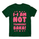 I AM NOT TSUNDERE Bottle Green Men's Tee for Anime, Dere