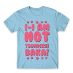 I AM NOT TSUNDERE Sky Blue Men's T-shirt for Anime, Dere