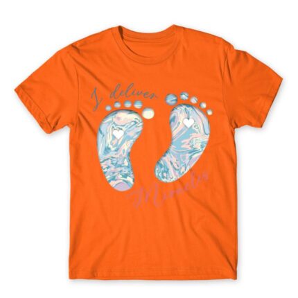 I deliver miracles Orange Men's Tee for Obstetrician, Work