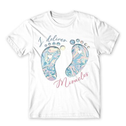 I deliver miracles White Men's Tee for Obstetrician, Work