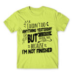 I didn’t do anything Apple Green Men's Tee for Funny, Laziness