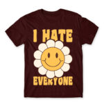 I hate everyone – Groovy Burgundy Men's Tee for Antisocial, Funny
