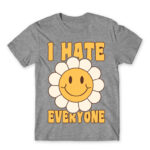 I hate everyone – Groovy Grey Melange Men's T-shirt for Antisocial, Funny