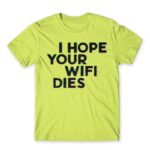 I hope your wifi dies Apple Green Men's Tee for Funny, Sarcastic Humour